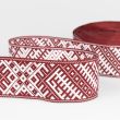 National style ribbon Lielvārdes 50 mm / Bordeaux-White