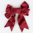 Gold Edge Velvet Bow 17 x 21cm / Berry