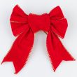 Gold Edge Velvet Bow 17 x 21cm / Bright Red
