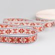 National style ribbon Mazā Saulīte 19 mm / White-Terracota