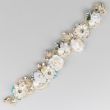 Motif with flowers, beads and pearls / White