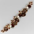 Motif with flowers, beads and pearls / Brown