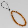 Beaded mini loop tie / Brown