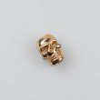 Metal cord end Skull 5 mm / Gold