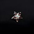 Brooch flower with rhinestones / Dark red