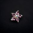 Brooch flower with rhinestones / Pink