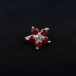 Brooch flower with rhinestones / Red