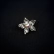 Brooch flower with rhinestones / White