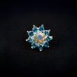 Brooch Little flower with rhinestones / Turquise