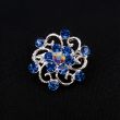 Filigree Brooch with Small Stones / Blue