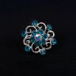 Filigree Brooch with Small Stones / Turquise