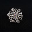 Filigree Brooch with Small Stones / White