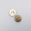Metal button with pattern / 15 mm / gold