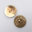 Metal button with pattern / 25 mm / gold