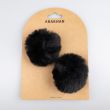 Abakhan Faux Fur Pom-Poms, 2 pcs, 8 cm / Black