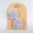 Abakhan Faux Fur Pom-Poms, 2 pcs, 8 cm / Light Grey
