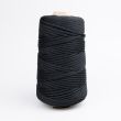 Flat braided PE cord, 3 mm, 200 m/roll / Black 332