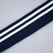 Elastīga trikotāžas lente aprocēm 6 cm / Tumši zils - Balts