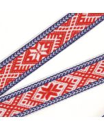 Lente tautiskā stilā  22 mm / Zils-sarkana