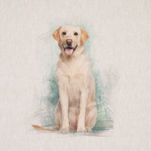 Dekoratīva kokvilnas auduma kupons / Labradors