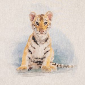 Dekoratīva kokvilnas auduma kupons / Tīģera kucēns