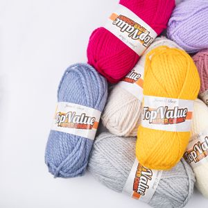 Dzija James C Brett Top Value Super Chunky 100 g / Dažādi toņi