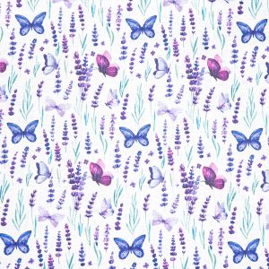 Kokvilnas audums ar digitālu apdruku / Tauriņi