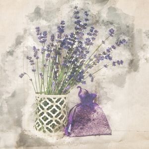 Dekoratīva kokvilnas auduma kupons / Lavanda