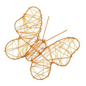 Dekorācija / Tauriņš ar stiepli / Orange