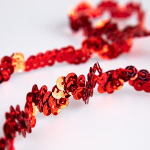 Zigzag Lente ar fliteriem 18 mm / Sarkans