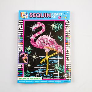 Bērnu rokdarbu komplekts / SEQUIN MĀKSLA / Tropu flamingo