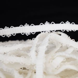 Krūštura lencītes gumija ar rakstu 10 mm / 003 Balts