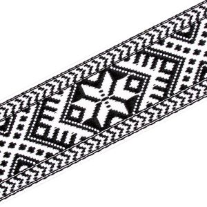 Lente tautiskā stilā 42 mm / Melns-balts