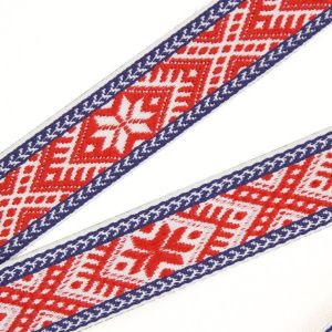 Lente tautiskā stilā 22 mm / Zils-sarkana