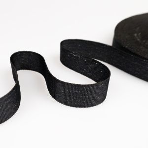 Ripsa lente metālisks 20 mm / Melns-Sudraba
