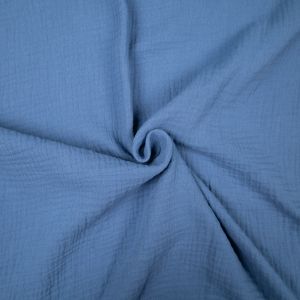 Dubultais kokvilnas audums / Pelēcīgi zils