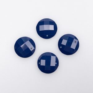 Клеевые гранёные стразы 16 мм / Тёмно-синий