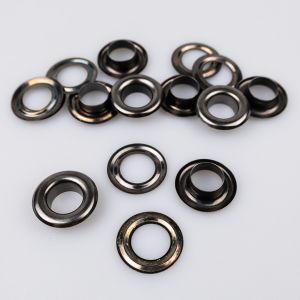 Metāla gredzeni, Luveris ar caurumu 12 mm / Melna Sudraba
