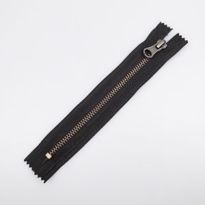 M5 Metāla rāvējslēdzējs ar slēgtu galu 16 cm / Melns-OX