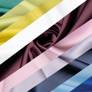 Vienkrāsains mākslīgais zīds Crepe Satin / 1Dažādi toņi
