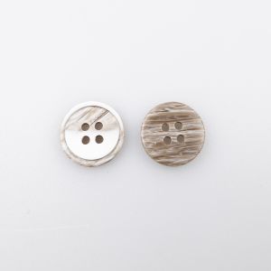 Apaļa poga ar apmalēm 15 mm / Pelēki brūns