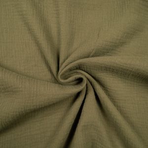 Dubultais kokvilnas audums / 227 Haki zaļā
