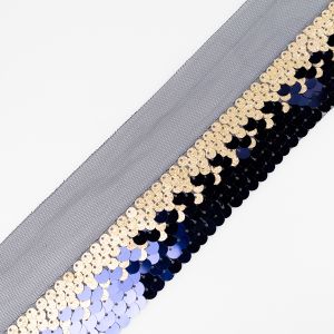 Dekoratīva lente ar fliteriem 100 mm / Tumsi zils