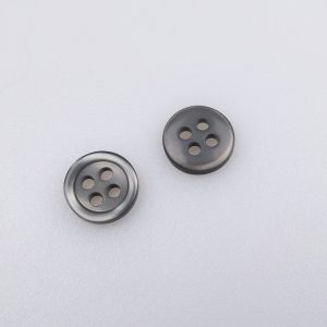 Vienkārša poga  ar apmalēm 10 mm / Pelēks