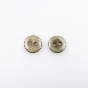 Vienkārša spīdīga poga / 11 mm / Pelēcīgi Zaļa