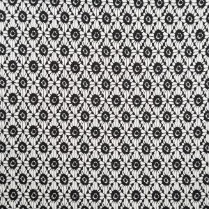 Krāsains kokvilnas audums Floral / Melns