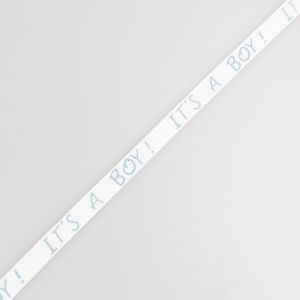 Dekoratīva lente "Its a Boy" 10 mm / Gaiši zils