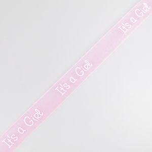 Organza lente "Its a Girl" 25 mm / Rozā