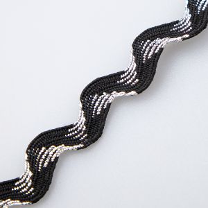 Zigzag Lente 12 mm / Melns-sudraba