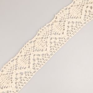 Kokvilnas mežģīnes 60 mm / Krema